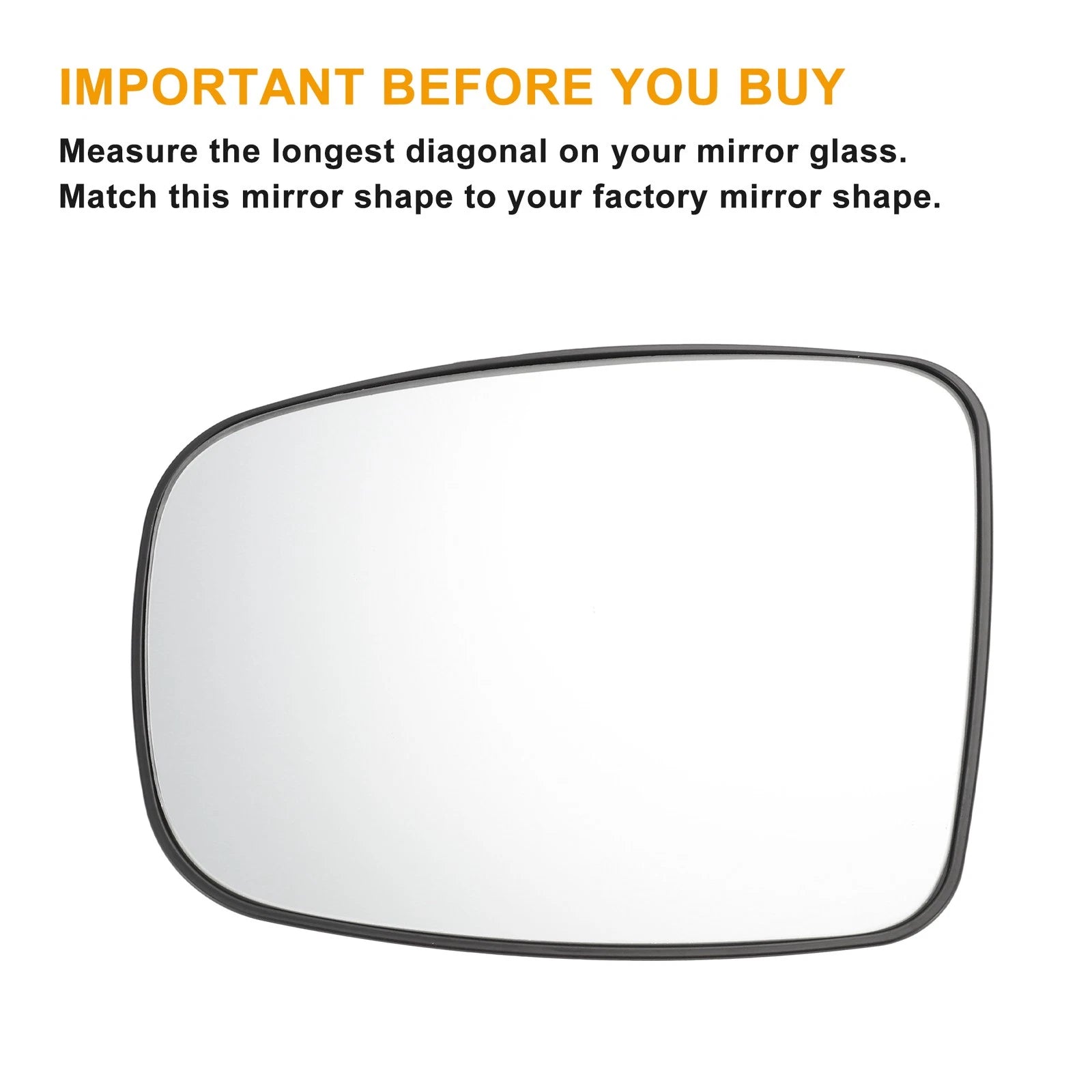 Left Side Mirror Glass White Non Heated for Hyundai i10 (2007–2010)