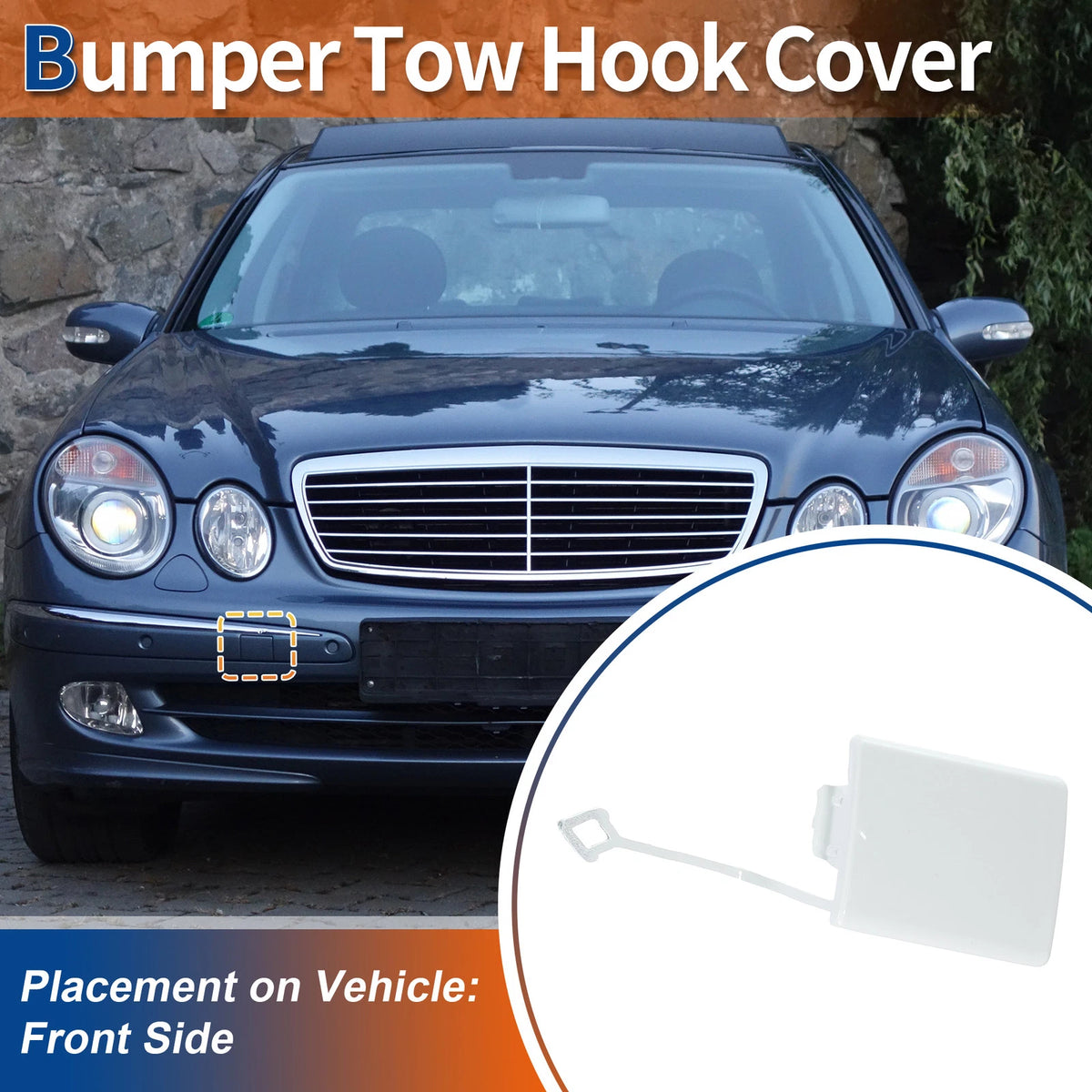 Tow Hook Cover for Mercedes-Benz E-Class (A2118850026) White