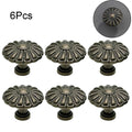 6X Vintage Flower Shape Door Handle Pulls for Cabinets and Drawers