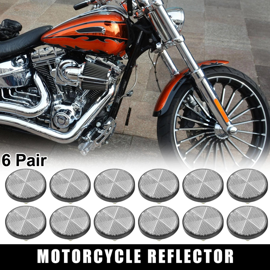 Warning Reflectors Universal Screw Mount Pair for Motorcycle Bike (M6)