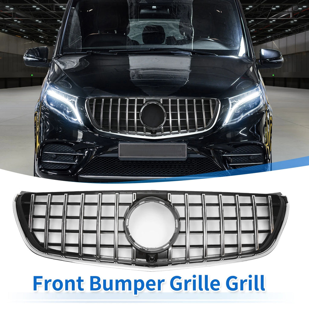 Front Upper Bumper Grille Grill Replacement for Mercedes-Benz V-Class W477 2020-2024