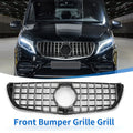 Front Upper Bumper Grille Grill Replacement for Mercedes-Benz V-Class W477 2020-2024