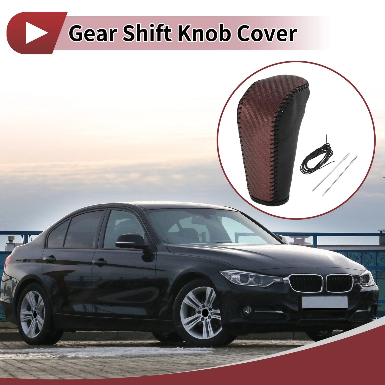 Gear Shift Knob Cover Replacement for BMW 3 Series E90 (2004–2012) Brown