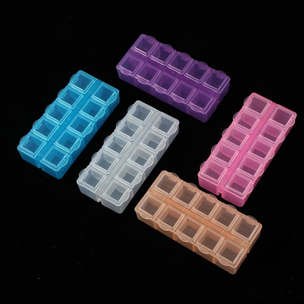 10-Pack Plastic Storage Containers for Crafts and Electronics