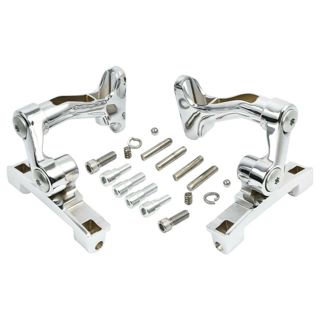 Chrome/Black Adjustable Footboard Mount for Harley Road King (1993–2025)