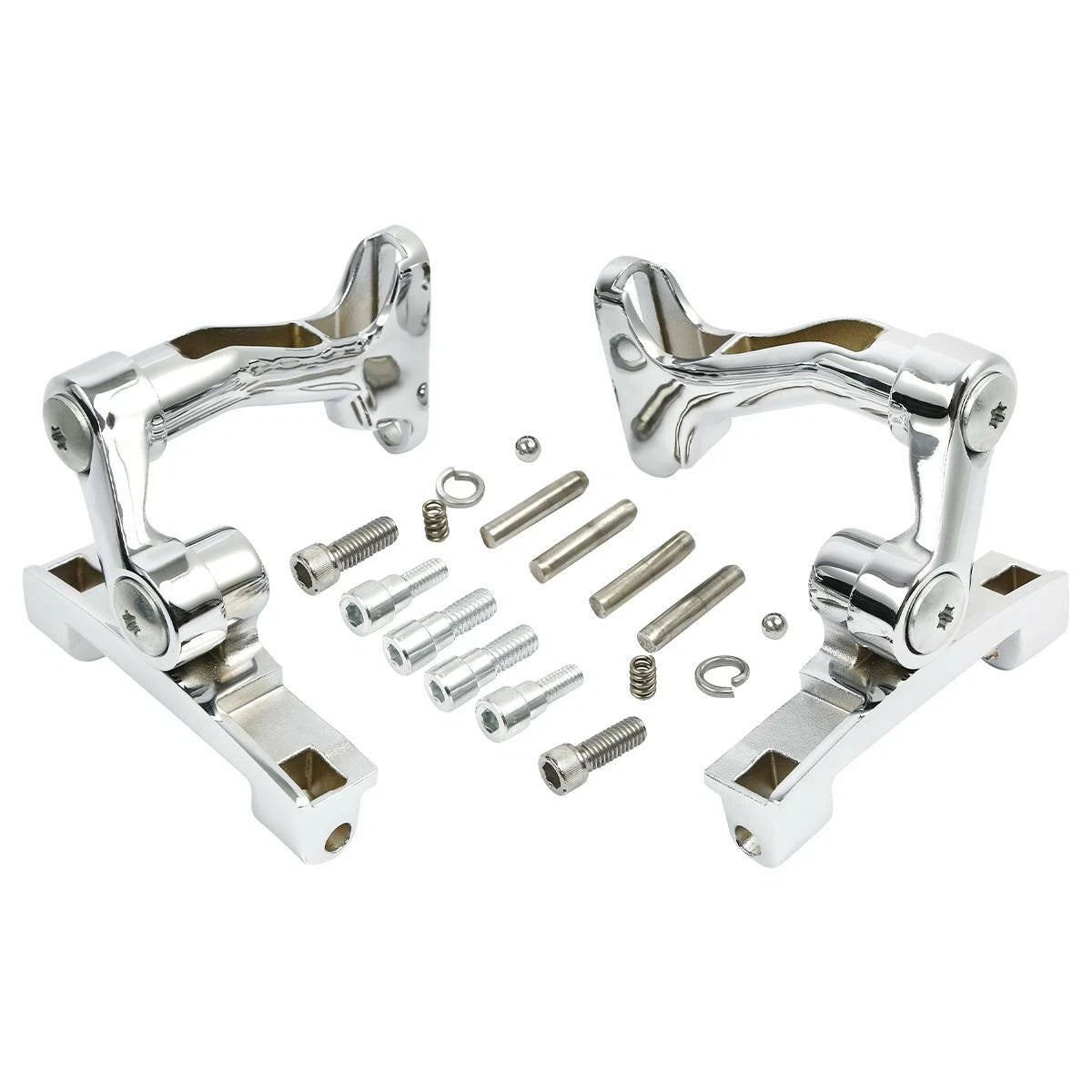 Chrome/Black Adjustable Footboard Mount for Harley Road King (1993–2025)