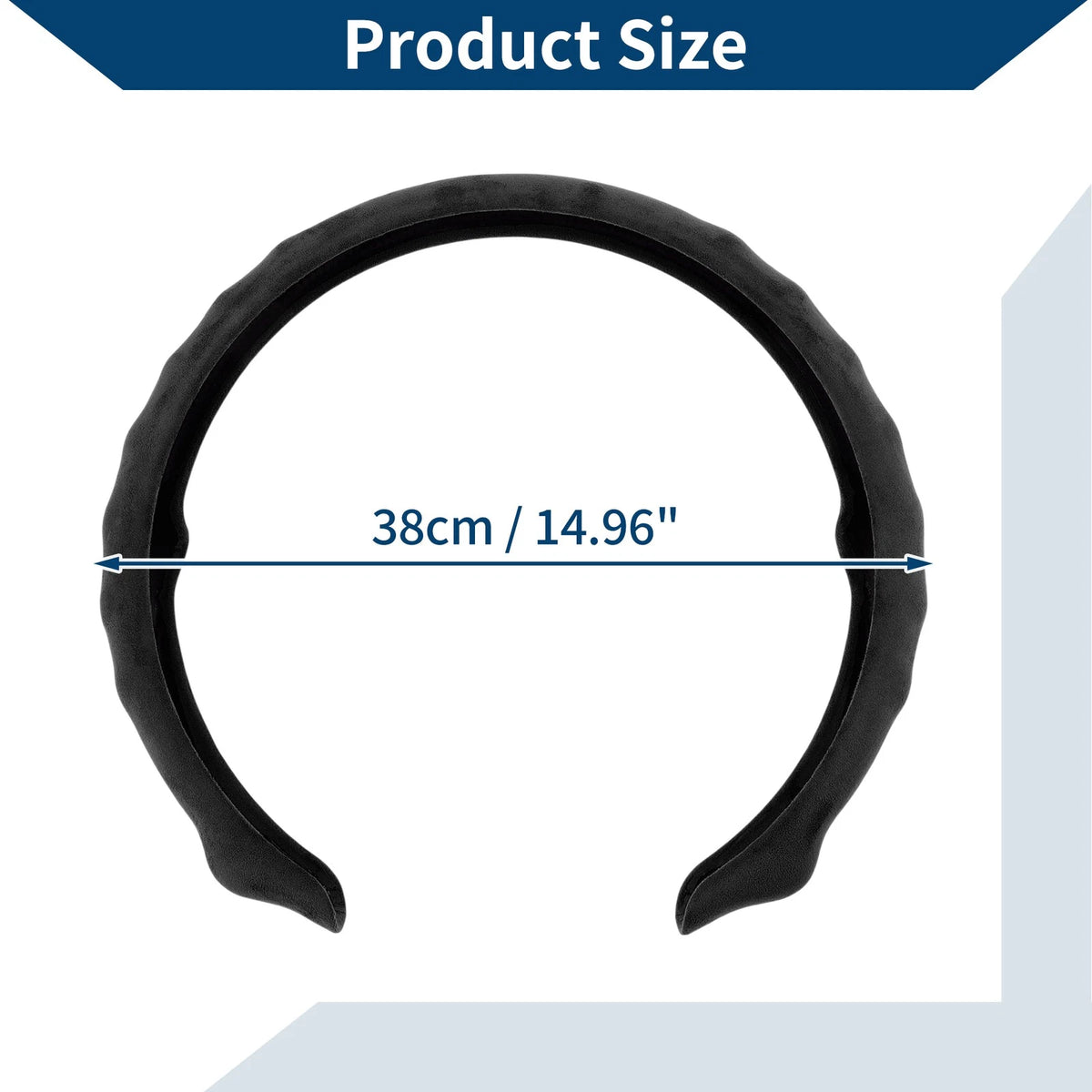 Steering Wheel Cover for - PU Leather, ABS, Black