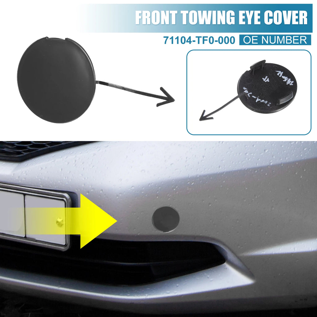 Front Bumper Tow Hook Cover Replacement for Honda Jazz Fit 2008–2010