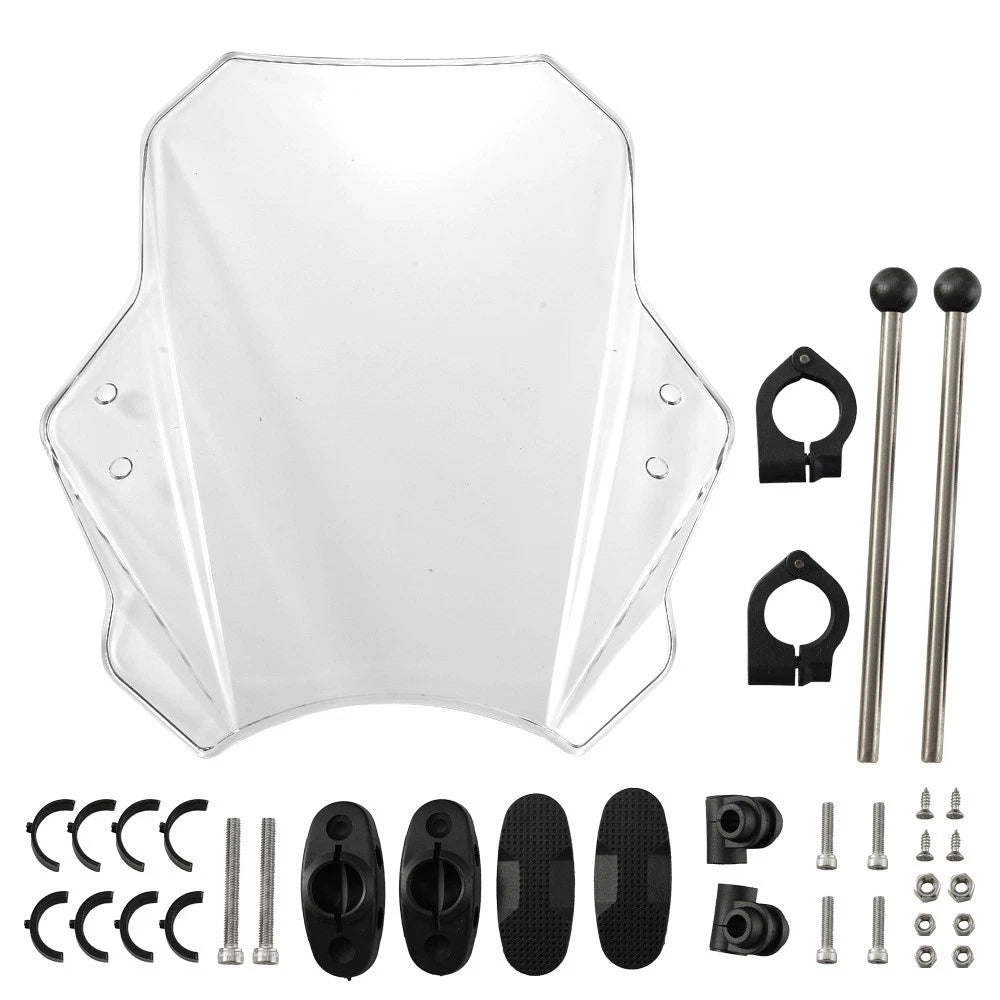 Adjustable Motorcycle Windscreen for 22MM/28MM/25MM Handlebars