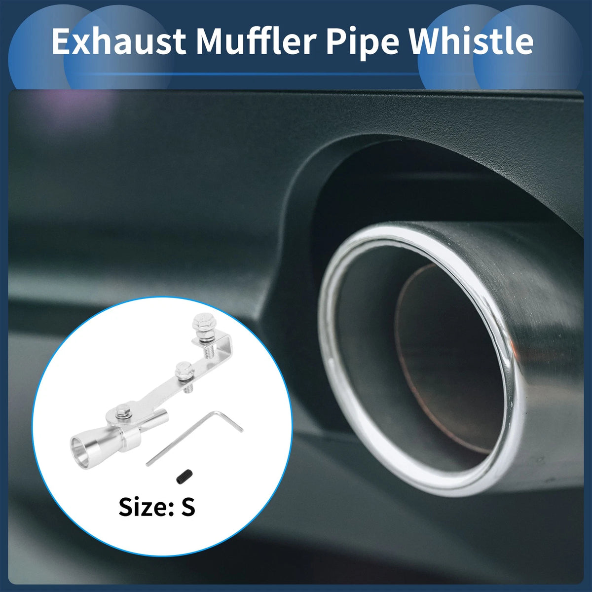 Turbo Sound Exhaust Muffler Pipe Whistle Tailpipe for Universal Vehicles (1 Set)