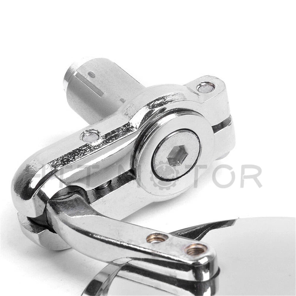Chrome Round Handlebar End Mirrors for Honda Grom125 (2014–2020)