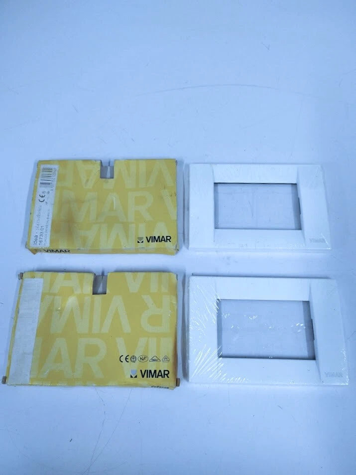Set of 2 Vimar 16733.01 White Metal Frame Plaque Module