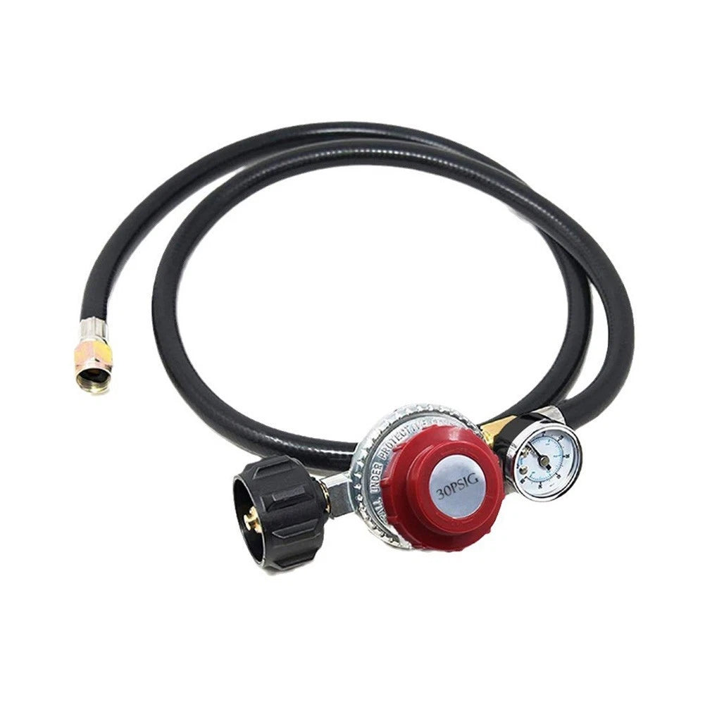 Adjustable 4FT Regulator for Propane Grills with Pressure Gauge