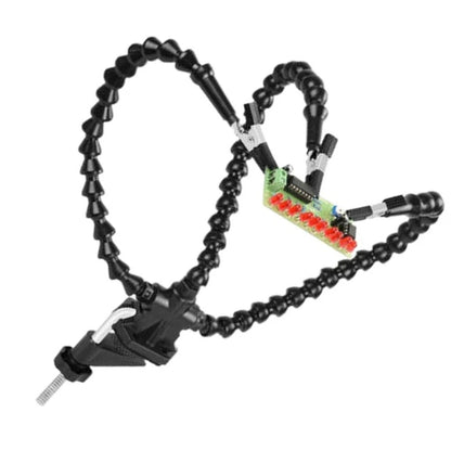 Third Hand for Electronics Workbench with Flexible Arm and PCB Clamping