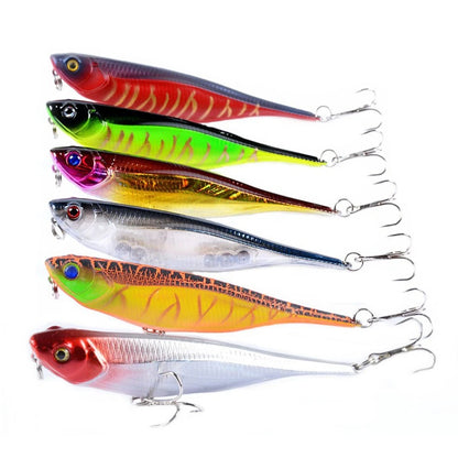 6PCS Fishing Lures Minnow Baits 9.9g/9.9cm Floating Pencil Laser