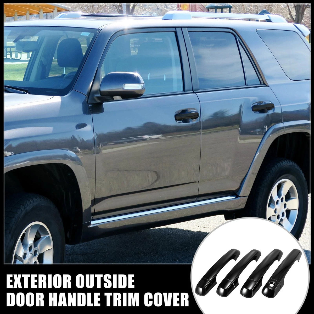 4 PCS ABS Exterior Door Handle Trim Covers for Toyota 4Runner (2010–2019)