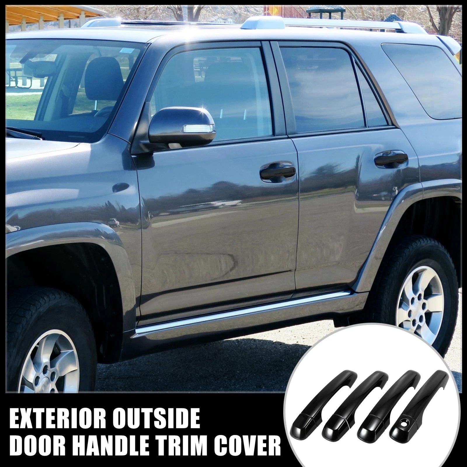 4 PCS ABS Exterior Door Handle Trim Covers for Toyota 4Runner (2010–2019)