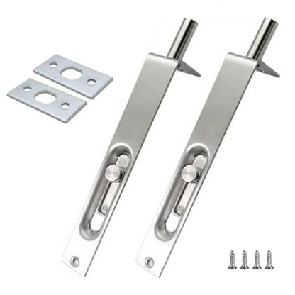 Set of 2 Stainless Steel Flush Bolts for Security Doors