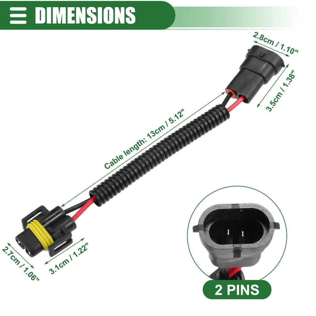 H8/H9/H11 Headlight Wiring for Universal Vehicles