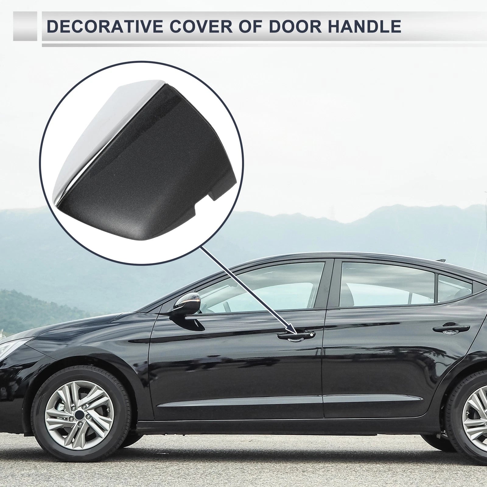 Front Right Door Handle Lock Cylinder Covers for Volkswagen Sagitta (2019–2021) Black
