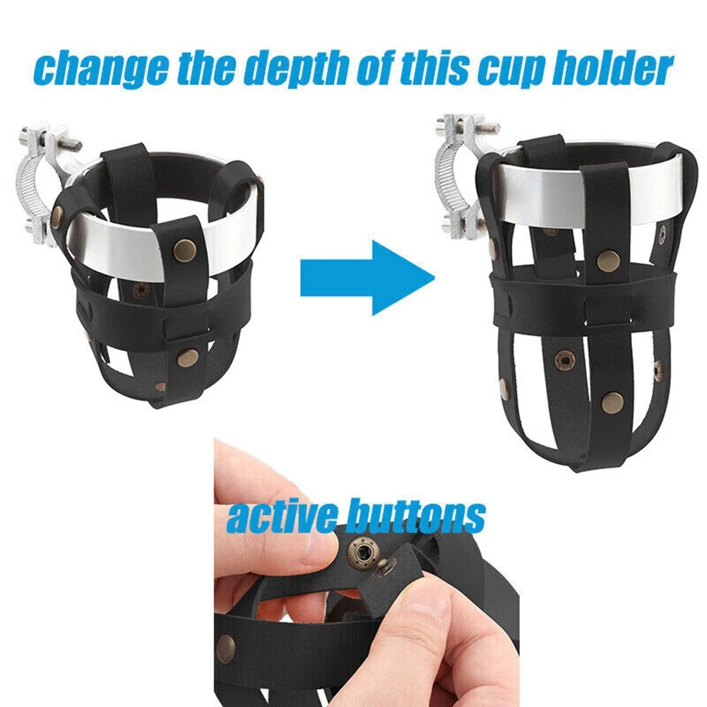 Chrome Drink Basket Cup Holder for Universal Motorcycle (Chopper)