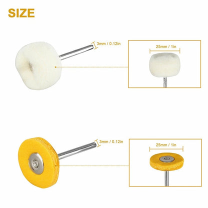 Set of 40 Polishing Buffing Wool Cotton Wheel Brush Tools 3mm Shank