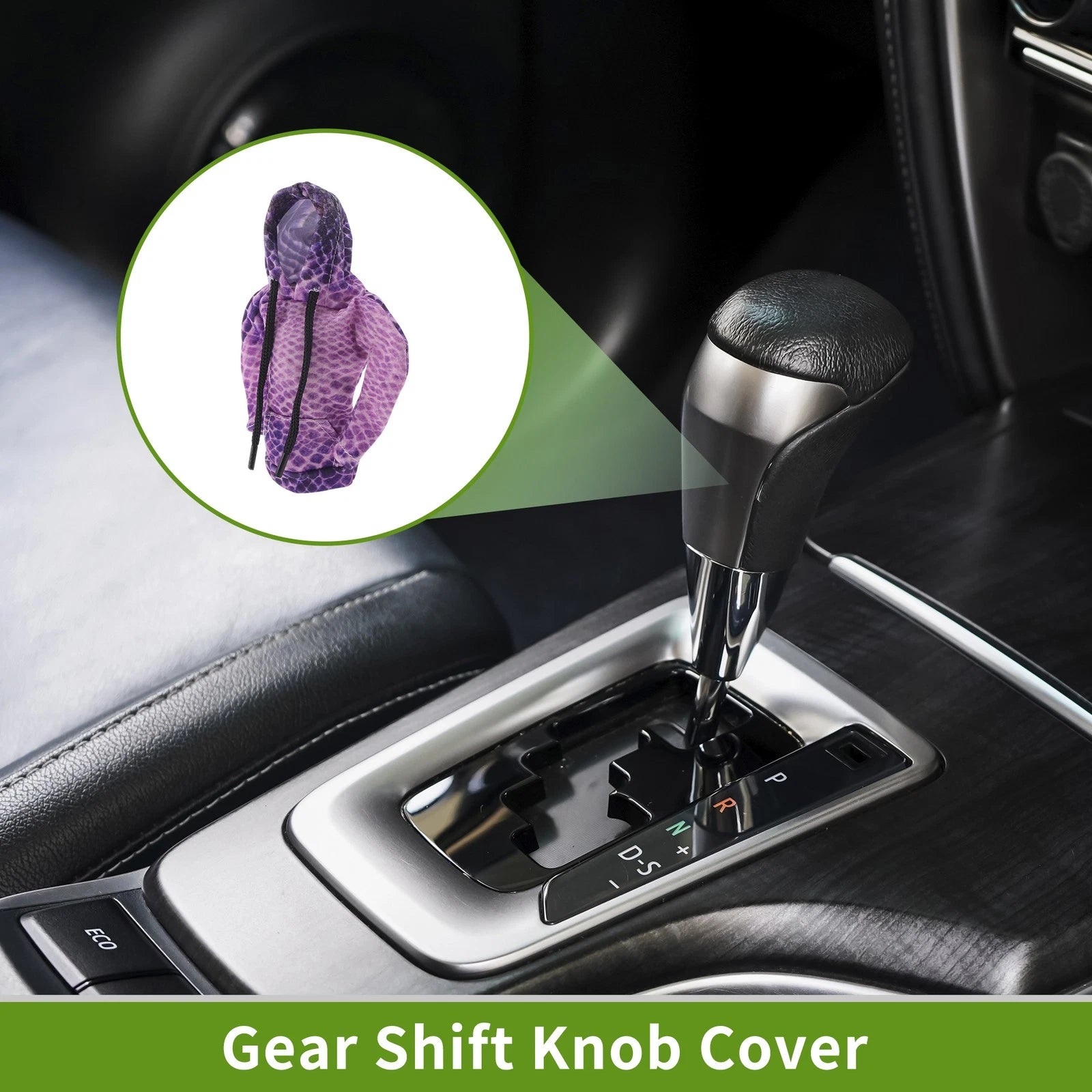 Gear Shift Knob Cover for Car (6.3"x5.12", Light Purple)