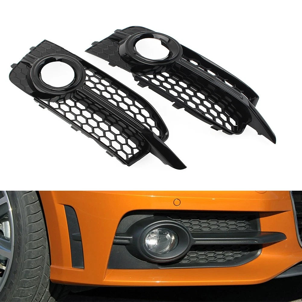 Front Bumper Honeycomb Fog Light Grille Cover for Audi A1 8X S1 (2010–2014)