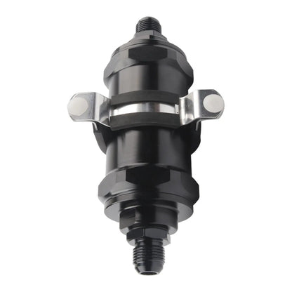 Reusable Inline Fuel Filter Billet Aluminum Housing 100 Stainless Mesh
