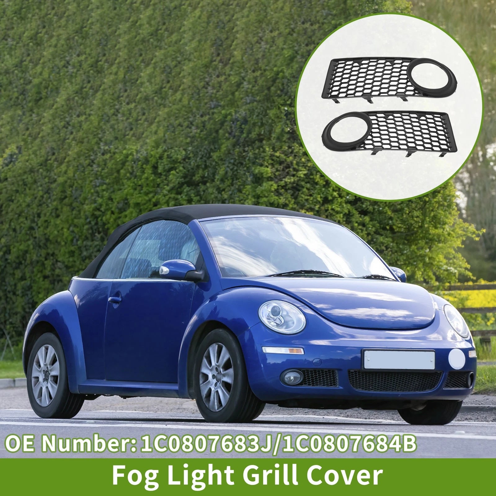 Front Fog Light Grill Pair Replacement for Volkswagen Beetle (2000–2010)
