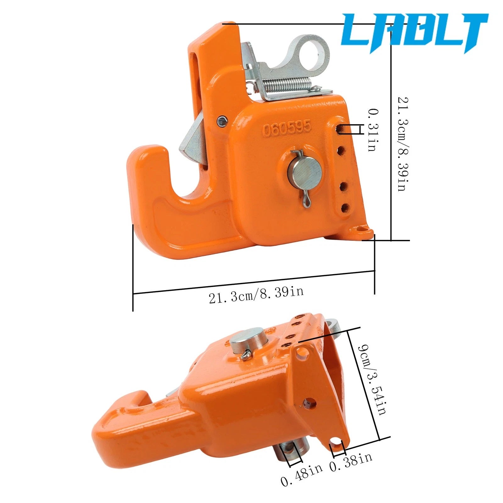 Quick Hitch for Cat 2 Tractor (Heavy Duty, Stabilizer Bar, Orange)