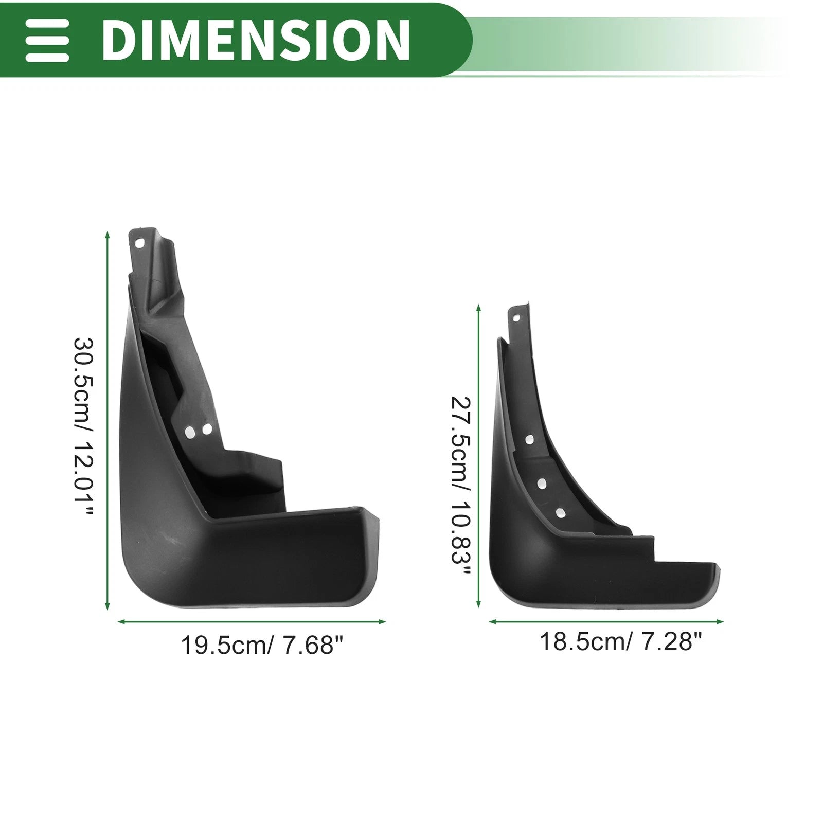 Mud Flaps Splash Guard 1 Set Front Rear for Audi A4 Sedan (2017–2018)