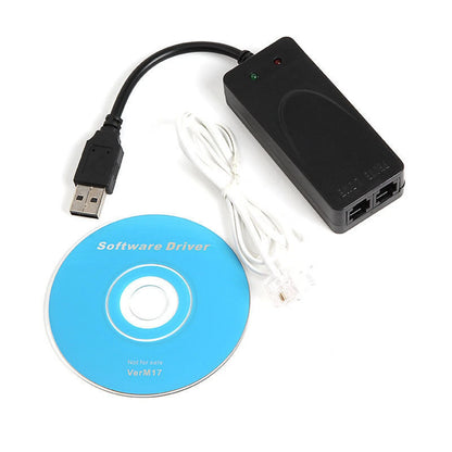 Dual RJ11 Port USB 56K Dial Up Modem Adapter for Windows 7 8 10