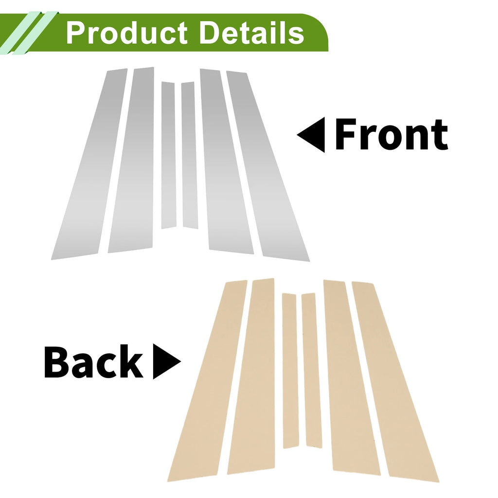 6 Pcs Door Pillar Window Trim Replacement for BMW 5-Series (2004–2010)