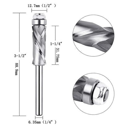 Flush Trim Bit for Drawer Making - Compression Cutter, Clean Cutting Finish