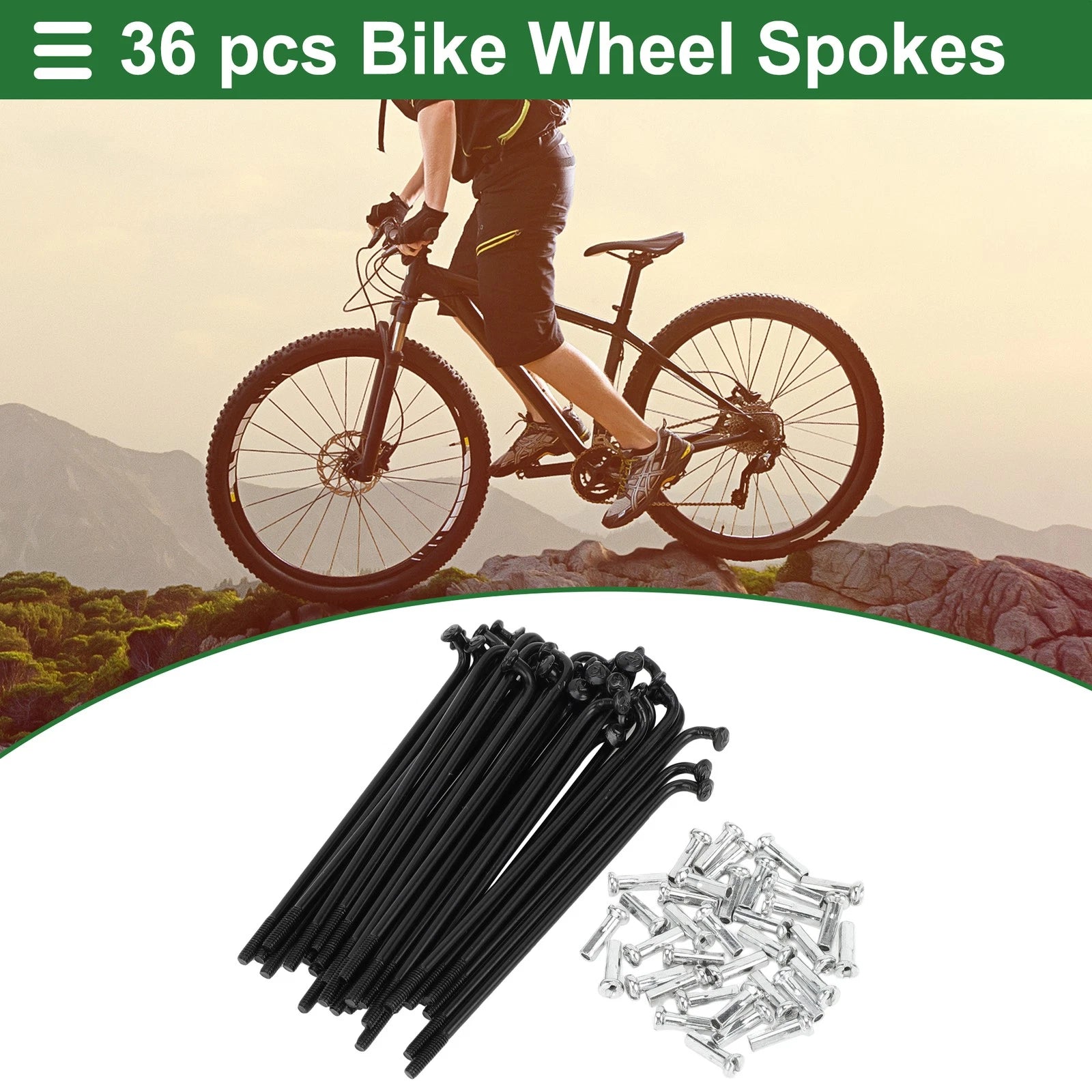Bicycle Spokes Nipple Replacement Set 76mm Carbon Steel Universal (1.4g)