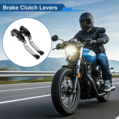 Brake Clutch Levers for Kawasaki ZX10R (2006–2015) Black Silver Tone 1 Pair