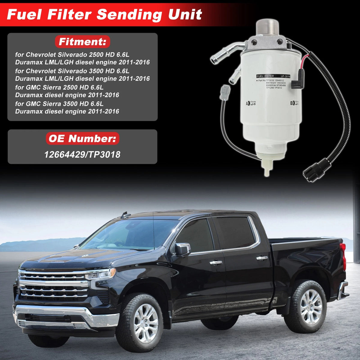 Fuel Filter Assembly for Chevrolet Silverado 2500 (2001–2007) 12664429