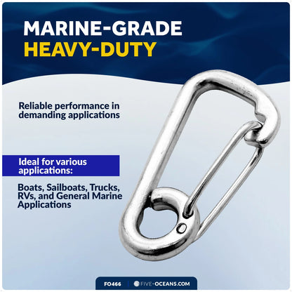 4" Stainless Asymmetric Snap Hook for Five Oceans FO466