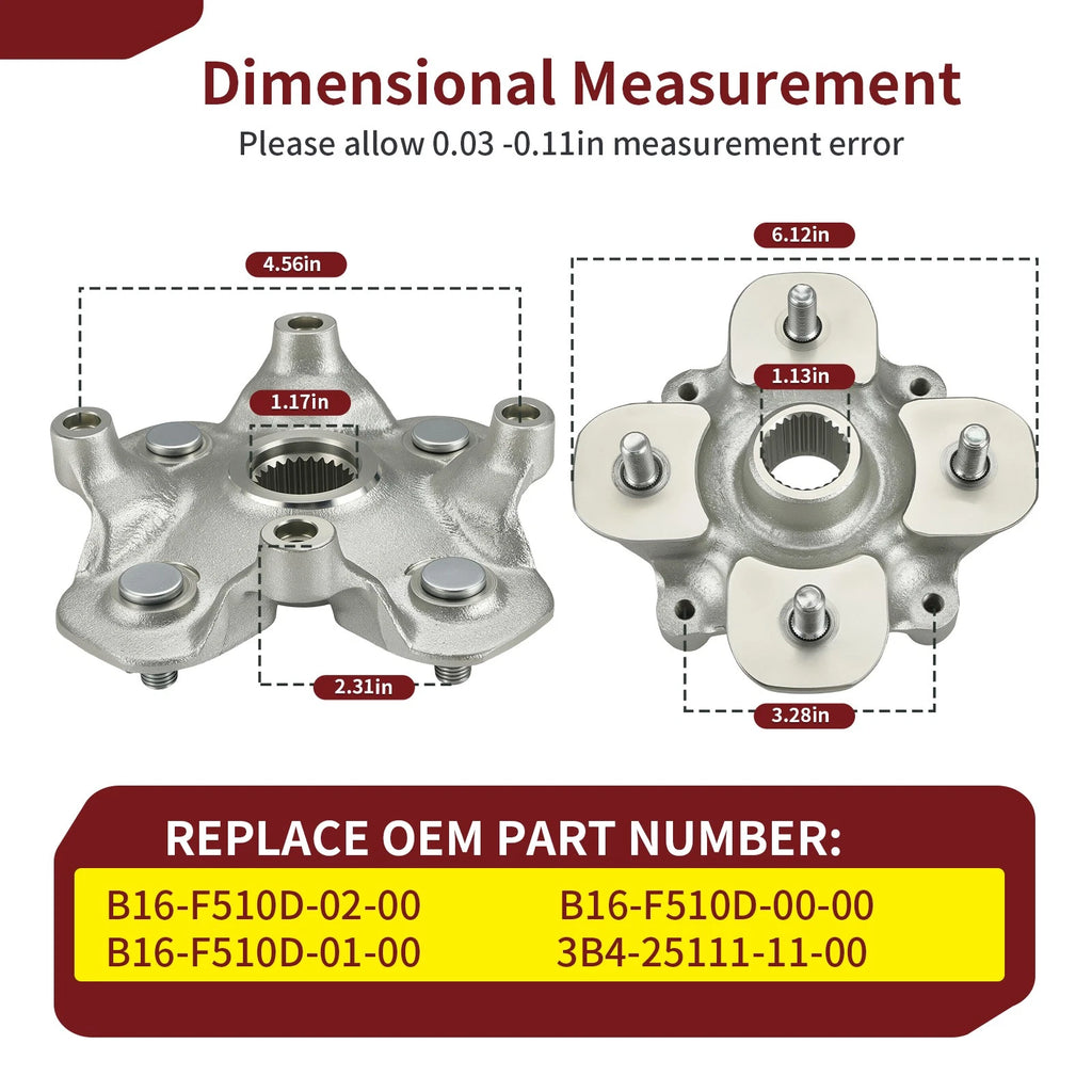 2 Wheel Hubs for Yamaha Kodiak 450 YFM450 (2018–2024), Kodiak 700 YFM700K (2016–2024)