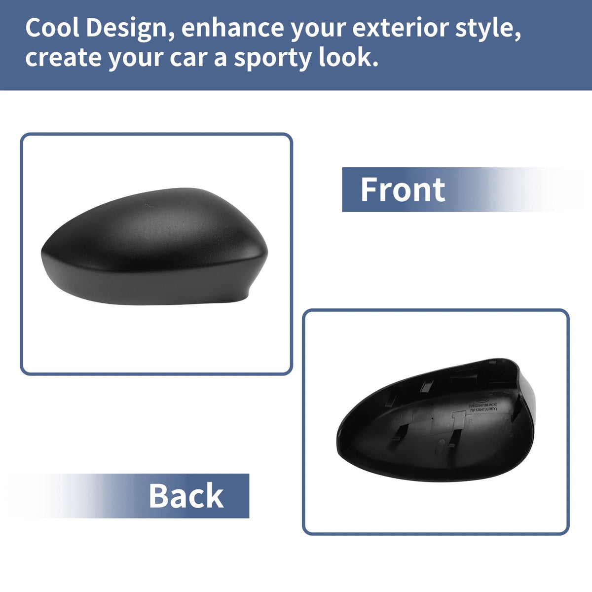 Right Driver Side Mirror Cover Cap for Fiat Grande Punto (2005–2018)