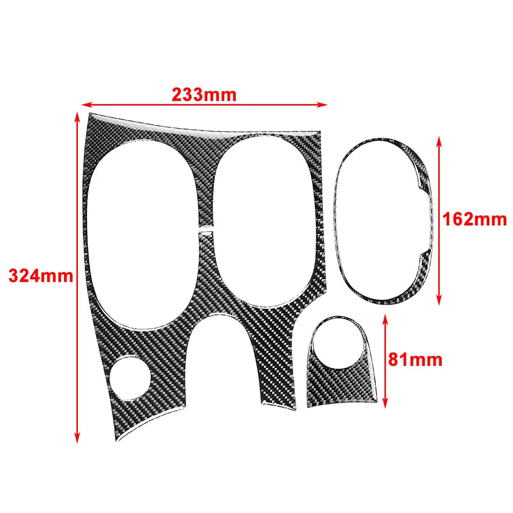 3Pcs Center Console Gear Shift Panel Trim for Chevrolet Corvette C6 (2005–2013)