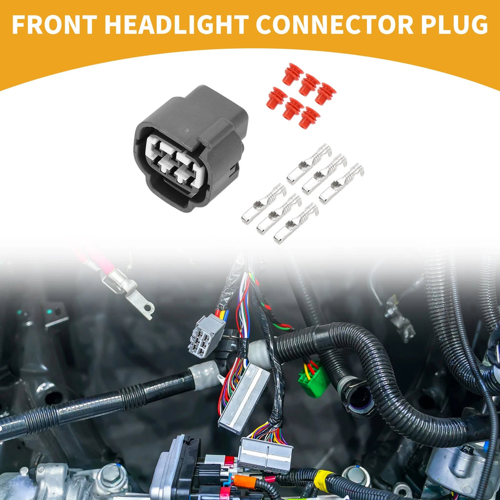 6 Pin Front Headlight Connector Plug Replacement for Toyota (2005–2023)
