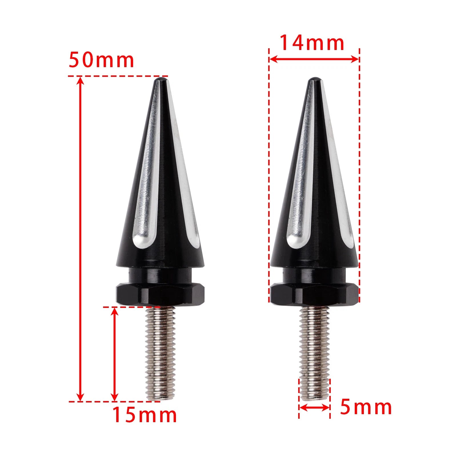 Set of 4 Black Aluminum Windshield Spiked Bolts for CVO Road Glide FLTR (2015–2025)