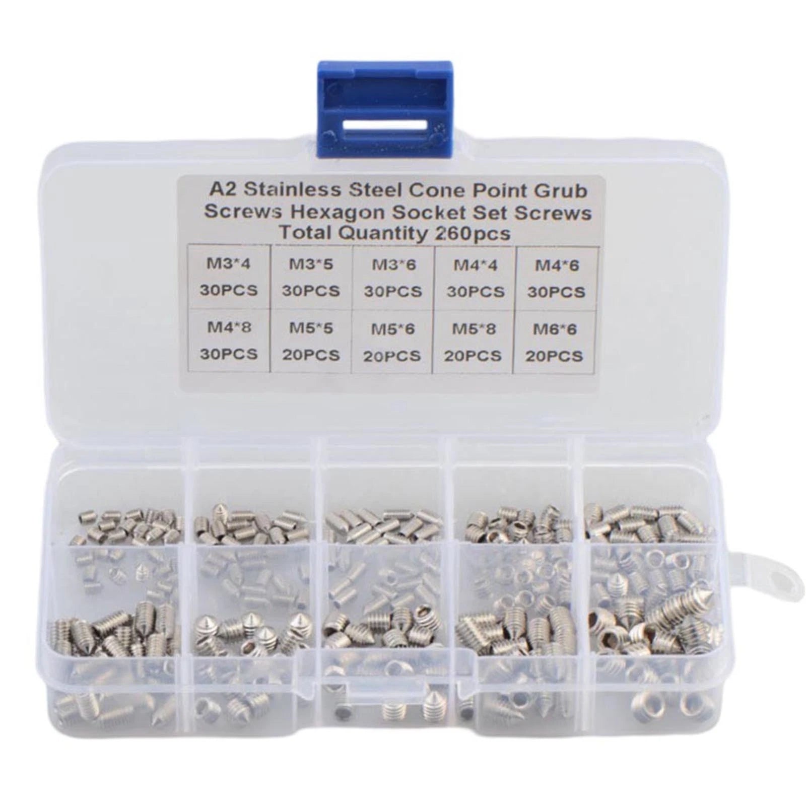 260 pcs Screw Kit for Repairs (Tapered End Hexagonal Sockets)