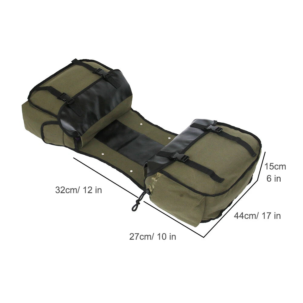 Universal Olive Canvas Motorcycle Side Saddlebag Pannier Bag Luggage Pack