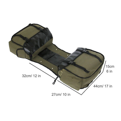 Universal Olive Canvas Motorcycle Side Saddlebag Pannier Bag Luggage Pack