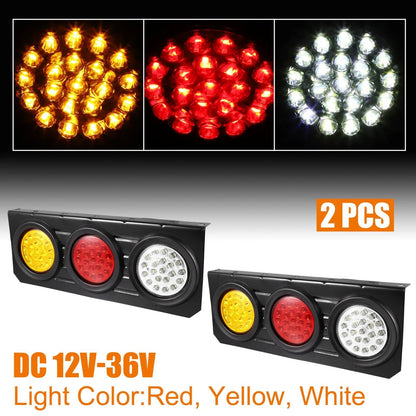 63 LED Turn Signal Brake Tail Lamp 2pcs for 12V–36V Car Universal (12–36V)