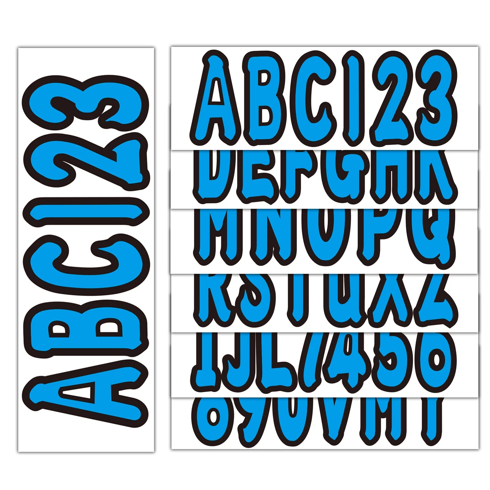Set of 4 Boat Numbers and Letters Decal Stickers A-Z 0-9 Blue