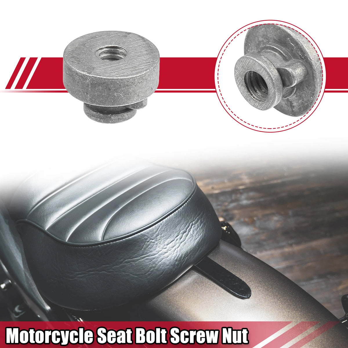 Motorcycle Seat Bolt Mount Nut for Harley Davidson Touring Sportster (1/4"-20)
